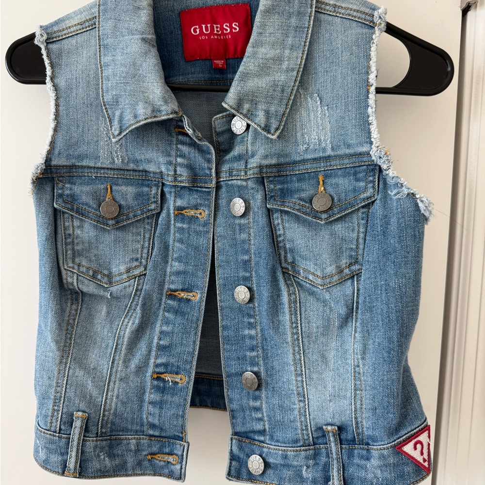 Guess Light Blue Denim Vest